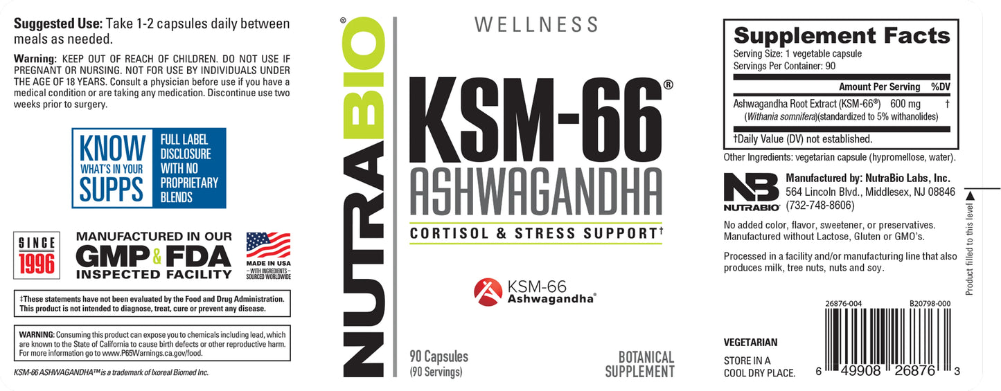 Ashwagandha KSM-66 (90 Capsules)