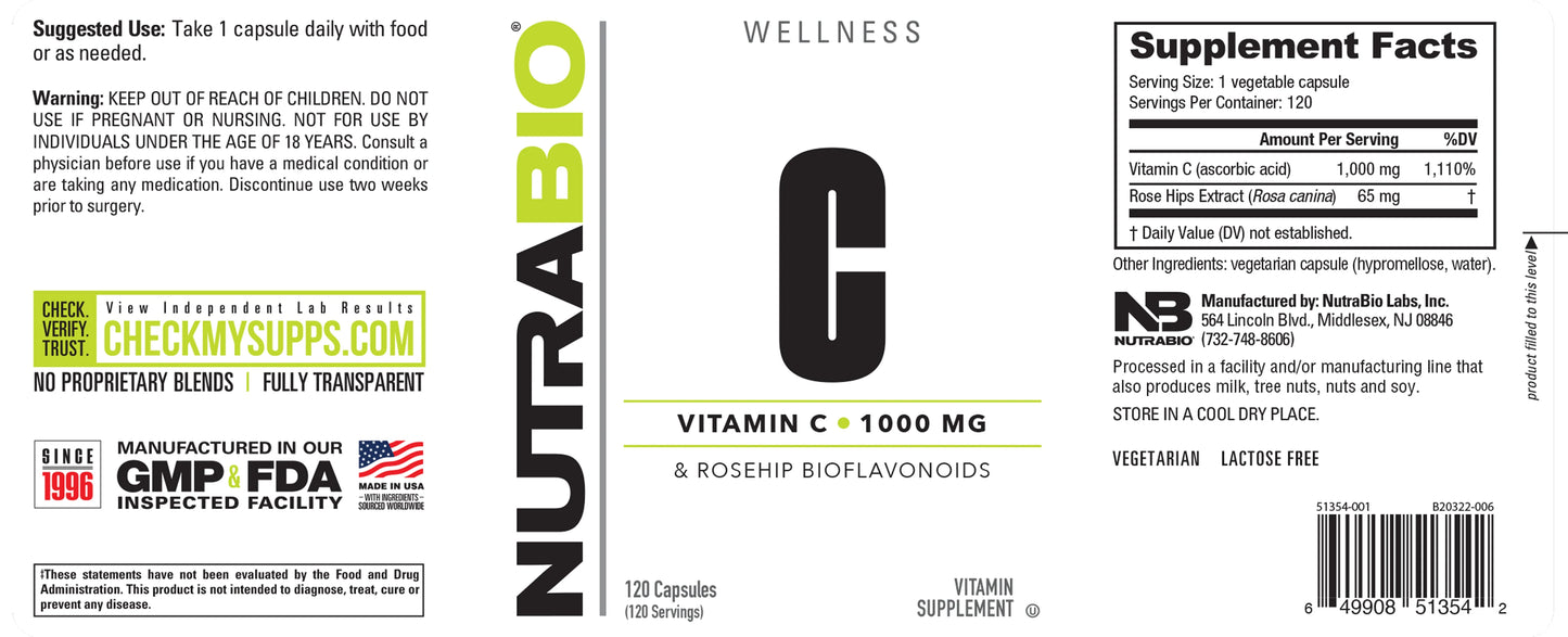 Vitamin C 1000mg with Rose Hips