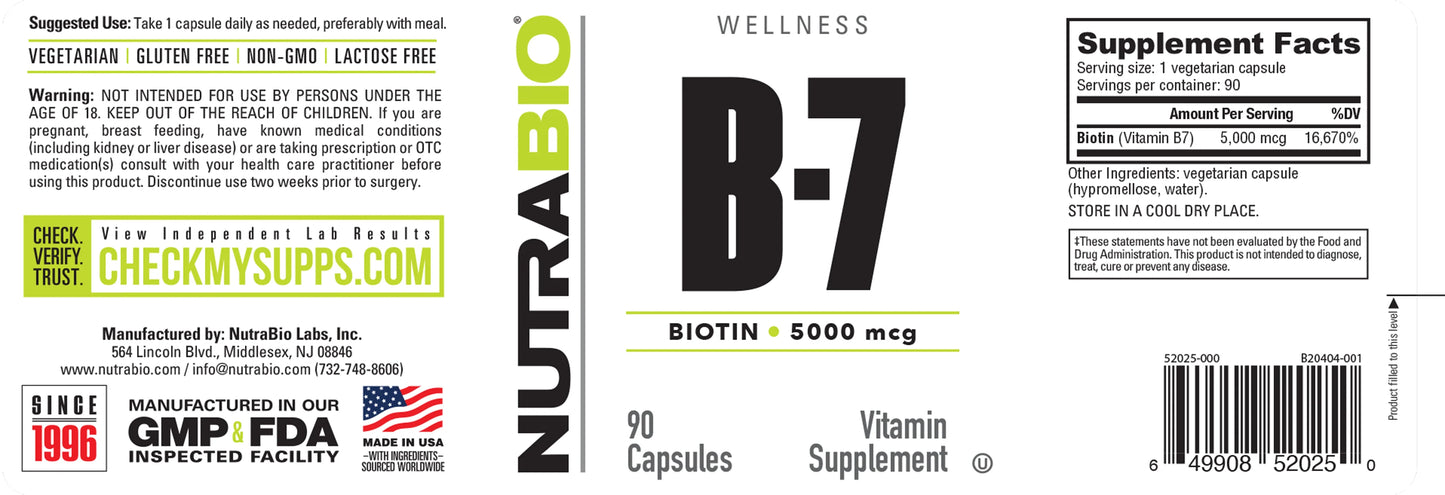 Biotin (B-7)(5000mcg)