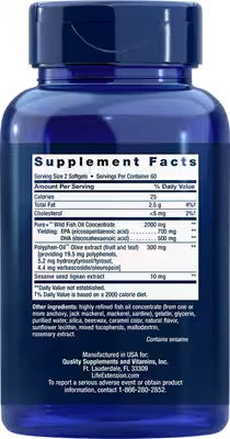 Super Omega-3 EPA/DHA Fish Oil, Sesame Lignans & Olive Extract