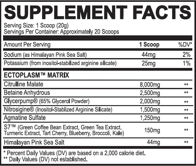 ECTO PLASM NON-STIM PUMP PRE-WORKOUT