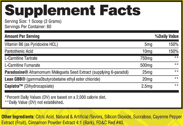 CARNISHRED™ NON STIM FAT BURNER - WORKOUT CATALYST 60 SERVINGS