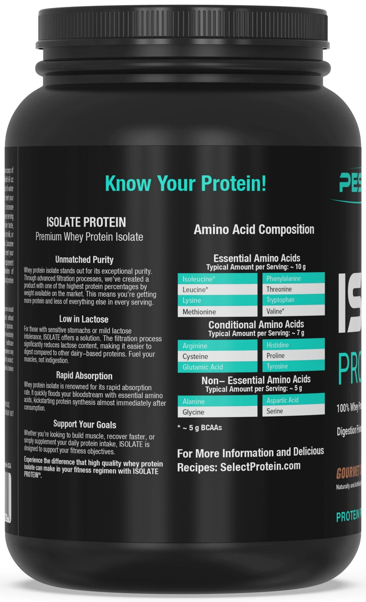 Protein Isolate Formula ISOLATE Protein 100% Whey Protein Isolate by PEScience – Gallion